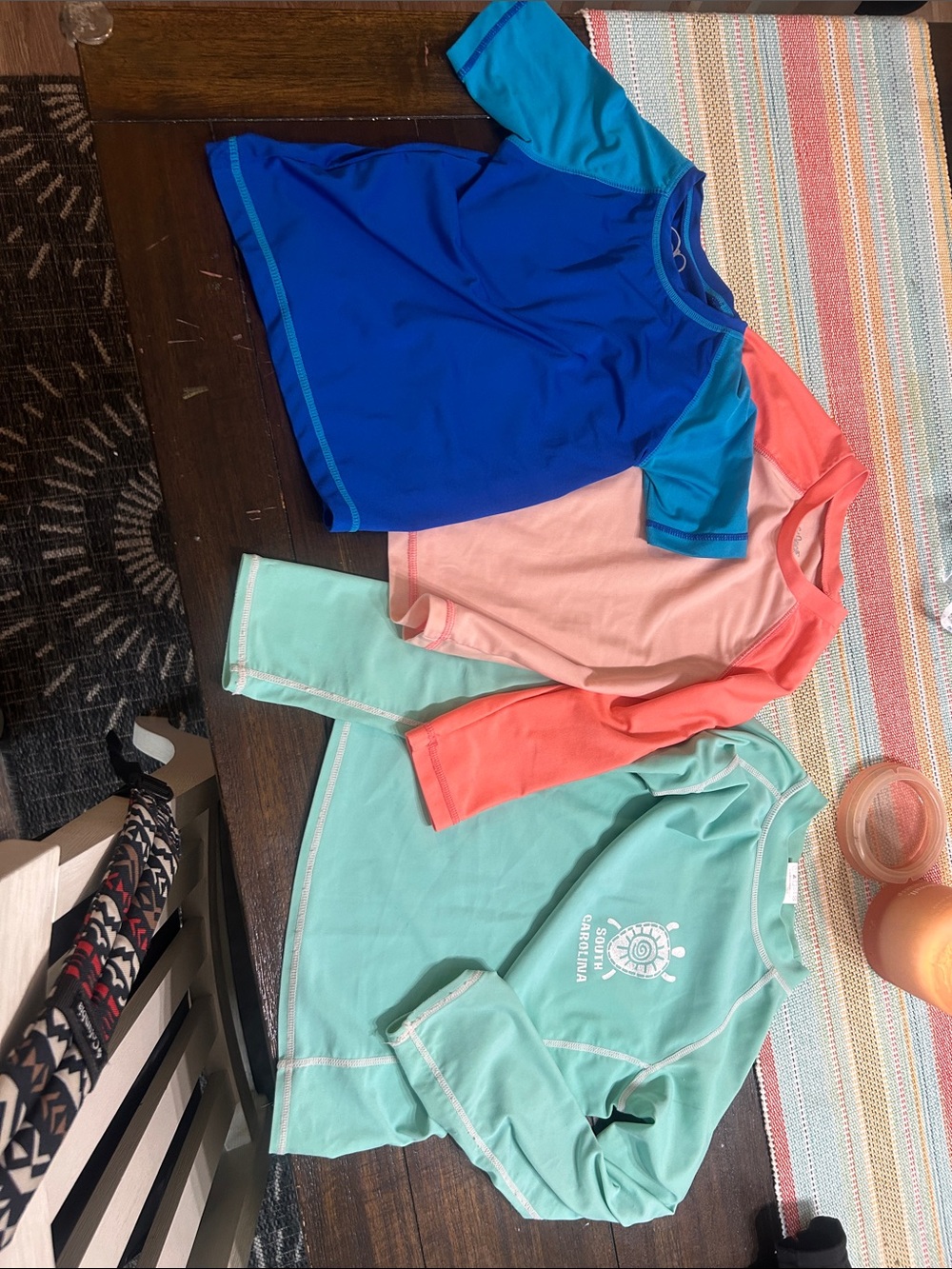 Assorted Kids Rash Guard Tops - Blue, Coral, Mint